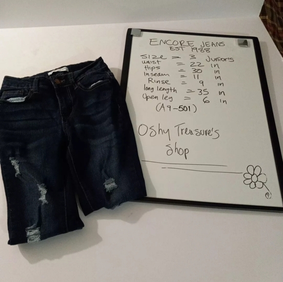 ENCORE JEANS DISTRESSED #971HR SIZE 3 JUNIORS - Picture 6 of 6